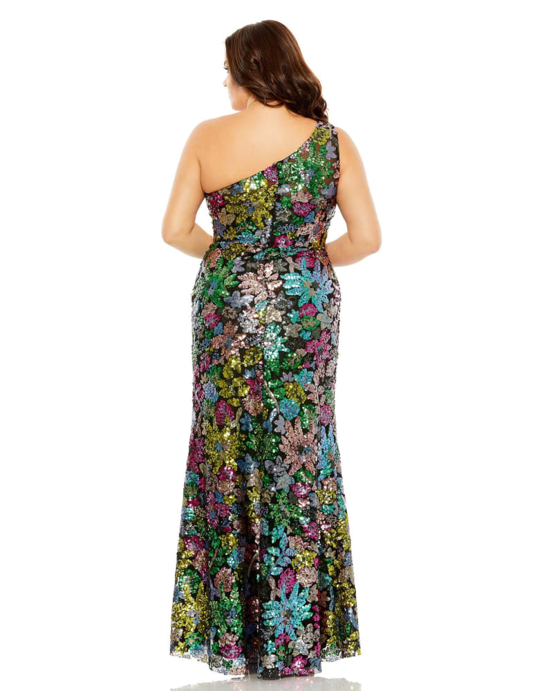Mac duggal floral sequin hot sale gown